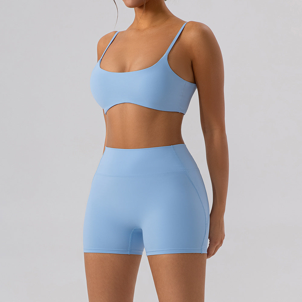 Conjunto de yoga de 3 piezas para mujer: sujetador deportivo, pantalones cortos y mallas